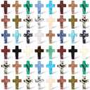 Nuenen 50 Pcs Easter Cross Crystal Stone Bulks 1'' Natural Crystal Wall Cross Shaped Worry Stones Charm Pocket Quartz Gift Halloween Easter Decor(0.71 x 0.98 x 0.24 Inch,Classic)