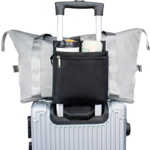 Luggage Travel Cup Holder with Luggage Straps Free Hand Drink Caddy Beverage Holder Travel Accessories Gift for Flight Attendants Businessmen Travelers Fits Roll on Suitcase Handles Black