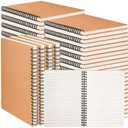 miikoul 60 Packs A5 Spiral Lined Notebooks, Kraft Paper Cover, 8.0"5.6", 60 Sheets/120 Pages, Ruled Notebooks Bulk, Hardcover Journal Notepad Travel Notebooks for Office and Back to School Supplies