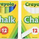 Crayola Non-Toxic White Chalk(12 ct box)and Colored Chalk(12 ct box) Bundle