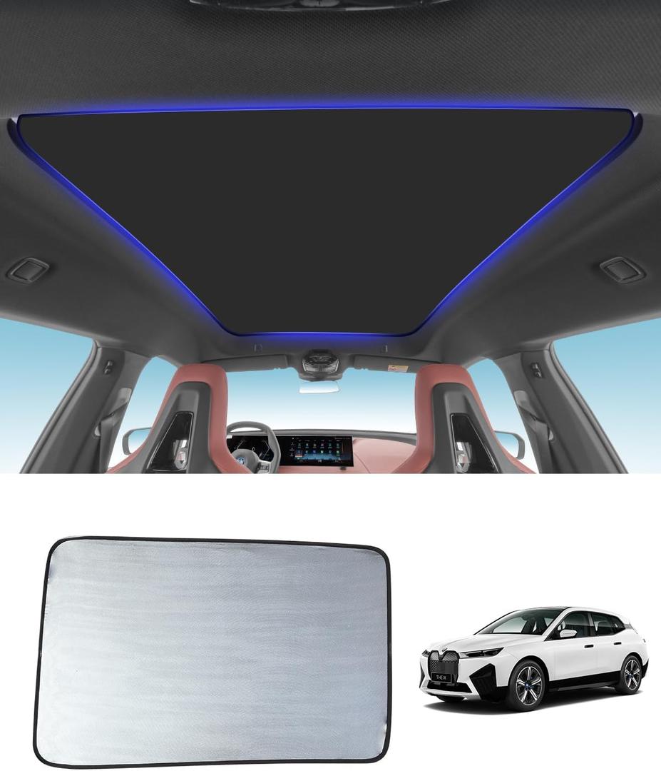 Roof Sunshade Compatible with BMW iX M60 xDrive40 xDrive50 2022-2025, Top Window Sun Shade Sun Protection Heat Insulation Foldable Quick Installation