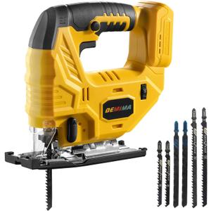 Cordless Jig Saw for De-Walt 20V Battery, 7 Speed Variable Up to 3200RPM, LED Light, 45 Bevel Cuts, 3 Orbital Motions, with Jig Saw Blade for Straight/Curve/Circle Cutting(Battery Not Include)