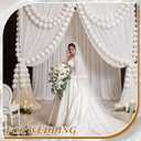 Wedding Pearl Ball Garland Ornament Beads Wedding Hanging Ball Garland Decor for Bridal Shower Engagement Baby Shower Photo Background Decoration and Decor DIY Craft(3.1inch x 79inch)