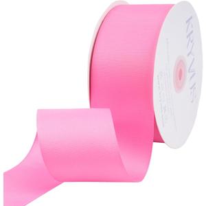 Kryvus Hot Pink Ribbon, Grosgrain Ribbon 2 Inch x Continuous 50 Yards, Hot Pink Grosgrain Ribbon for Crafts, Gift Wrapping, Hair Accessories, Wedding Decor, Sewing and Bow Making