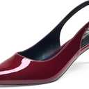 GENSHUO Low Kitten Heels Women's Slingback Dressy Pumps Pointed Closed Toe Ankle Strap Elegant Wedding Pumps Formal Comfortable Shoes, Size 11