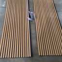 Art3d Acoustic Wood Slat Wall Panel with Roll-Flat Design - 95.3 x 23.8 Inch Sound Absorbing Panels for Living Room Columns Corridor Curved Wall Decor, 2-Pack Teak