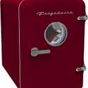 Frigidaire Retro 9-Can Mini Personal Fridge Portable Cooler for Car, Office, Bedroom, Dorm Room, or Cabin, 11.8" D x 7.1" W x 10.1" H, Red