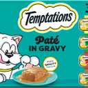 Temptations Pate in Gravy Adult Wet Cat Food Tasty Chicken Entree, Seafood Medley, Backyard Cookout, and Catnip Fever, 3.5 oz. Trays (36 Count, Pack of 1) (EXP 01/31/28)