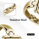 Silm Metal Band Compatible with Fitbit Versa 4/Fitbit Sense 2 Band Cute Women, Bling Jewelry Strap Replacement Compatible for Fitbit Sense/Versa 3 Women (Gold)