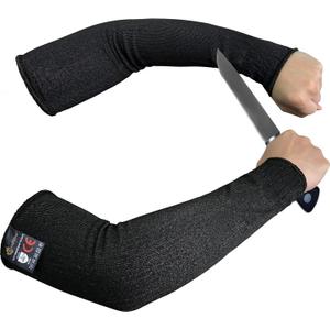 Evridwear Protective Arm Sleeves Cut Resistant Farmers Sleeves for Men Work, Gardening, Farming, Arm Protectors for Thin Skin and Bruising (Large, Black No Thumb Hole)