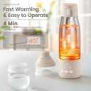 Portable Bottle Warmer for Travel, 12 Oz Milk Warmer for Breastmilk Formula Water, 3 Mins Fast Heating, Long Battery Life, 5 Levels Smart Temp Control, Ideal for Night Feeding, Travel, Car