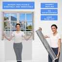 NeatiEase Adjustable DIY Magnetic Window Screen Max 60 x 48 Fits Any Size Smaller with White Frame Fiberglass Mesh