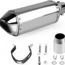 PACEWALKER Motorcycle Slip On Muffler, 1.5-2", 38-51mm Inlet, Plating | Universal Motorcycle Exhaust, Removable DB Killer, For Street/Sport Motorcycles and Scooters, Dirt Bike ATV Street Bike