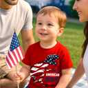 Flafens Summer Boys Shirts - Kids T-Shirt Graphic Tee Soft Cotton Crewneck Short Sleeve Tops (Red)