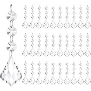 Nuenen 100 Pcs Hanging Crystals for Centerpieces Acrylic Chandelier Garland Beads Strands Prism Decorations Clear Teardrop Chandelier Crystals Pendant Wedding Home Garden Outdoor Ornaments(Maple Leaf)
