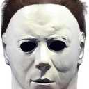 Halloween Scary Mask Costume, Horror Mask for Adults, Slasher killer Costume Prop (White)