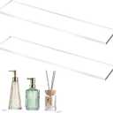 Leinuosen 2 Pcs Clear Medicine Shelves 13 Inch Acrylic Medicine Cabinet Replacement Shelves Suitable for Bathroom Living Room Kitchen Wall Mounted and Hanging Cabinet