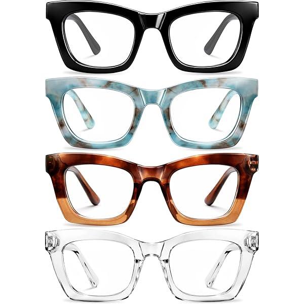 CCVOO Stylish Reading Glasses for Women, Stylish Eyeglasses, Blue Light Readers, Cheaters, 1.25x