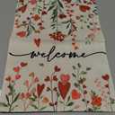 Baccessor Valentines Day Welcome Garden Flag 12.5 X 18 Inch Vertical Double Sided Red Love Heart Floral Yard Spring Farmhouse Holiday Outdoor Outside Welcome Lawn Decoration