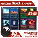 4 Pocket Trading Card Album- Matte White Binder w Side Loading Pockets, AntiTheft Anti-Drop- TCG Collector Storage Organizer for 160 Cards- Compatible with Pokmon, Yu-Gi-Oh!, MTG Magic The Gathering