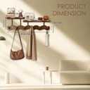 Wall-Mounted Coat Rack with Shelf, Wooden Coat Hanger with 6 Sturdy Hooks, Drill-Mounted Design for Hanging Clothes, Hats, Towels, Bags, and Robes (Brown)