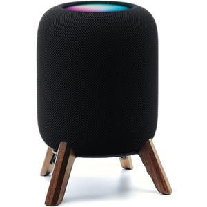 Real Wood Stand for Homepod 2nd gen (2023 Released), Wooden Holder with Metal Frame for Better Sound,Sturdy Stable Mount with Anti-Slip Protects Apple Home pod 2nd Smart Speaker (Walnut)
