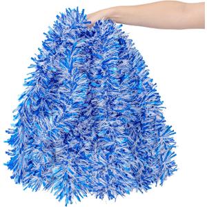 50.8FT Christmas Tinsel Garland, Blue White Metallic Twist Foil Tinsel Garland Xmas Hanging Decoration for Hanukkah Christmas Tree Wedding Birthday Home Party Decoration