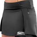 SLS3 Athletic Skirt Shorts for Women, Lightweight Mini Tennis Skort with Pockets (XL, Jet Black)