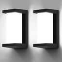 Sytmhoe 2Packs Porch Lights Outdoor Wall Sconce, 24W 2400LM 5000K Modern LED Porch & Patio Lights, Aluminum Exterior Light Fixture Matt Black IP65 Waterproof for Hallway House Backyard Garage Lighting