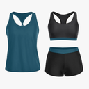 Yonique 3 Piece Athletic Tankini Swimsuits for Women with Shorts Swim Tank Tops with Sports Bra and Boyshorts Bathing Suits L