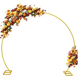Round Balloon Arch Backdrop Stand Wedding Arch Frame 8FT Gold Metal Circle Backdrop Stand,Bridal Shower Anniversary Booth Background Decoration