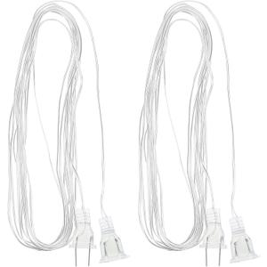 jojofuny 2Pcs Clear Extension Cord - 16ft Length Male to Female Invisible Indoor 2 Prong Power Cable, Thin Christmas Light Extension Cord, Suitable for AC110 V