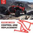High Clearance Front Upper & Lower A Arms Kit for 2014-2023 Polaris RZR XP 1000/ XP4 1000, Heavy Duty High Clearance Forward Offset Front A-Arms, Red
