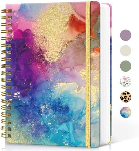 Lined Spiral Notebook Journal for Work, 300 Pages Thick B5 (7.1"x10") College Ruled Journal for Women & Writing, Hardcover Notebook for Note Taking, Perfect for Office Home School, Color Splash, a-Lined