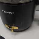 Topwit Hot Pot Electric with Steamer, 1.8L Ramen Cooker, Portable Electric Pot for Cooking, Multifunctional Cooker for Steak, Egg, Soup, Noodle with Power Adjustment, Dorm Room Essential, Black