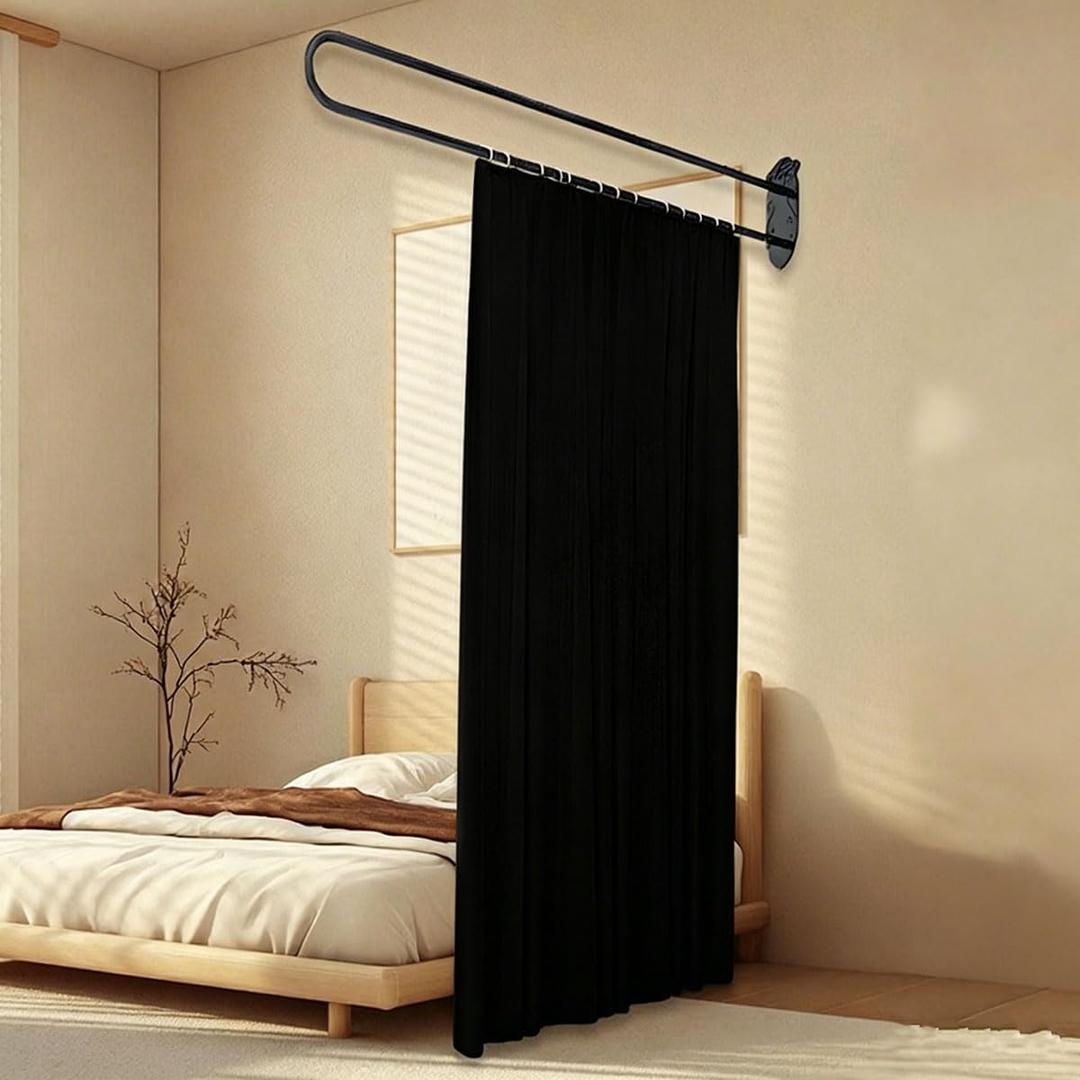 U Shape Privacy Partition Curtains for Room Divider,78.5" W x 86" H