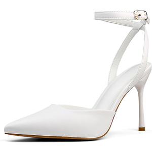 Closed Pointed Toe Pumps Heels for Women Ankle Strap Backless Stiletto Heeled Sandals Wedding Party Dance Prom Dress Shoes, Size: 9.5