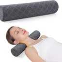 Cozyhealth Cervical Roll Pillow, Medium Soft Memory Foam Neck Round Pillow Cylinder Bolster Pillow for Sleeping, Round Neck Support for Bed, Legs, Back and Yoga (Grey, Medium - 3.9" H)