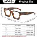 2 x Square Frame Glasses for Men Women Fashion Rectangle Computer Glasses Fake Face Glasses (Tortoise)
