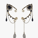 FRESHME Fairy Elf Ear Cuffs - Handmade Bronze Antique Vintage Cuffs Drop Dangling Ear Clips Wraps for Women s Costume