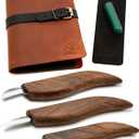 BeaverCraft Wood Carving Knife Set Deluxe S15X - Wood Carving Kit with Detail Chip Knife, Sloyd Roughing Whittling Knives & Leather Strop - Whittling Tools Set with Leather Case for Carvers