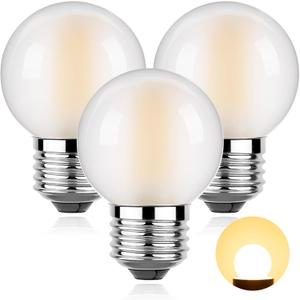 Dimmable LED 4W Globe Light Bulb,40W Equivalent E26 Standard Screw Base Small Decorative Bulb for Vanity,Bathroom,Wall Sconces,G16.5 Soft Warm 2700K 480Lumen Frosted,3 Pack