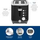 GE 2 Slice Black Stainless Steel Toaster, Extra Wide Slots for Toasting Bagels, Breads, Waffles & More, 7 Adjustable Shade Settings, Removable Crumb Tray, Countertop Kitchen Essentials, 850 Watts