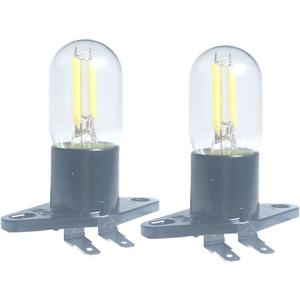 QLEE Led Filament Light 1.5w Z187 Microwave Bulb 125v 20w Equivalent Incandescent Lamps for Galanz Refrigerator Microwave Oven Electrical Range Hood Indicator Light (2 Pack, Z187 Base,5000K)