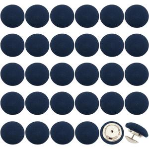 BENECREAT 32 Sets 0.67Inch Blue Baseball Cap Button Top Replacement Hats Buttons, Prussian Blue Cloth Covered Hat Button for Hat Replacement Repair Jeans Blouse Sewing