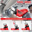 FULLYEA Reciprocating Saw Cordless, 0-3500SPM Power Reciprocating Saw with 4 Saw Blades, Tool-Free Blade Change, Variable Speed Electric Reciprocating Saws for Woods/Metal/Plastic Cutting