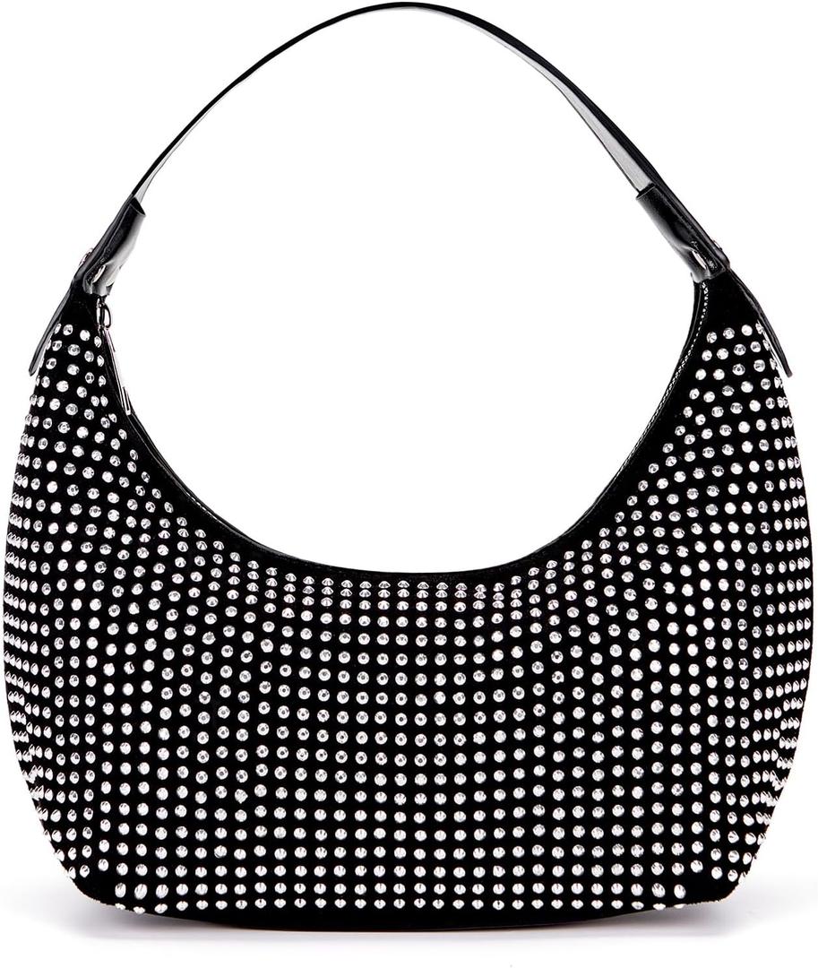 Y2K Studded Purse Black Shoulder Bag for Women Trendy Goth Punk Vegan Leather Handbag for Travel work & Daily Use | Goth Punk