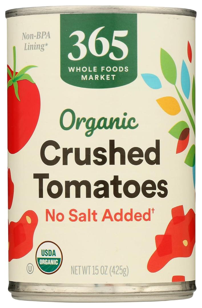 365 by Whole Foods Market, Organic Crushed Tomatoes, No Salt Added, 15 Ounce (EXP 09/01/28)