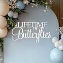 A Lifetime of Butterflies Sign for Backdrop,Wooden Butterfly Bridal Shower Party Decoration for Butterfly Engagement Wedding Party Decoration Photo Booth Centerpiece Decor