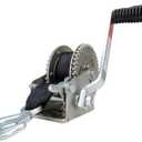Camco 2000lb Boat Trailer Winch - Manual Hand Crank Boat Winch Features 20-Foot Strap & 2-Way Ratchet - 2,000lb Weight Capacity - Boat Trailer Accessories (50000)
